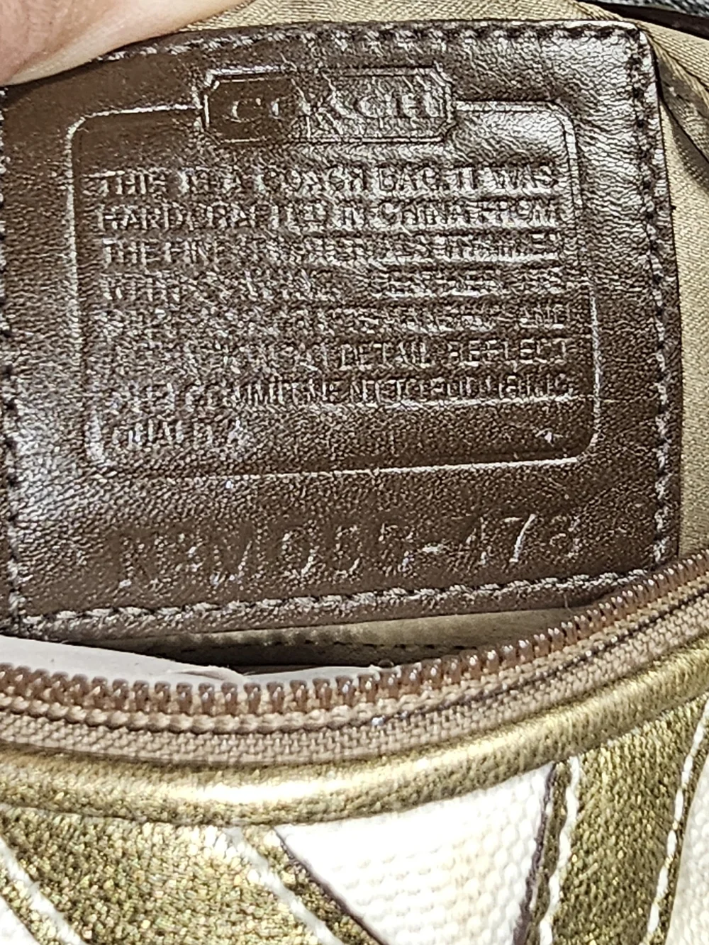 Coach Gold and Brown Chain Strap Crossbody Bag